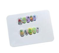 Faux ongles faits à la main, 10 pièces, feuille d'or, patchs for ongles courts à tête carrée(Color:7,Size:S)