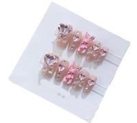 Faux ongles faits à la main portant des patchs longs et courts pour nail art (24229, M)