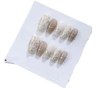 Faux ongles faits à la main portant des patchs longs et courts pour nail art (24242, S)