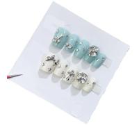 Faux ongles faits à la main portant des patchs longs et courts pour nail art (24262, M)