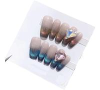 Faux ongles faits à la main portant des patchs longs et courts pour nail art (24298, L)