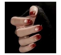 Faux Ongles Fake Nails Square Head Cat's Eye French Nail Glitter Powder Press on Nails Waterproof Faux Fingernails Christmas False Nails(Color19)