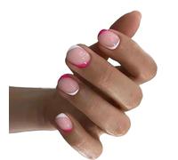 Faux Ongles Faux ongles courts en forme de papillon noir, art des à presser, patch for faux strass(7)