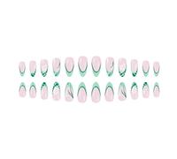 Faux ongles floraux d'hiver vert menthe French Floral Durable Construction ABS pour les fêtes d'événement vert French