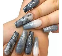 Faux Ongles Fournitures Pour Ongles Version Étendue Cercueil Marbre Clou Pièce Ballet Faux Ongles Patch E-Commerce Spot(72pcs)