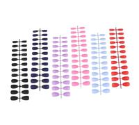 Faux Ongles Français 24 Pièces à Couverture Intégrale, Abs, 6 Couleurs