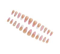 Faux ongles français à floral, floral en relief, application rapide pour les enseignants, les vendeurs, tenue formelle, type de presse