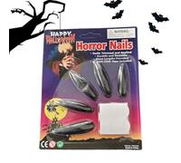 Faux ongles gothiques à presser - Faux ongles longs de vampire - Décoration d'ongles gothiques pour bal masqué, scène, spectacle, vacances, fête d'Halloween, jeu de rôle