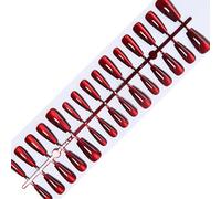 Faux ongles œil de chat à presser en acrylique brillant pour femmes et filles - Cadeaux - Rouge vin