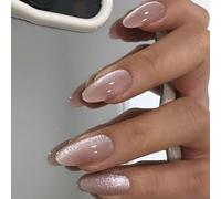 Faux ongles œil de chat en forme d'amande - En acrylique - Pour fêtes et célébrations