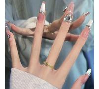 Faux Ongles Le Port D'un Patch De Manucure Pour Ongles De Ballet Atmosphérique Mature Moyen Et Long Mettant En Évidence L'amour Du Diamant En Trois Dimensions Peut Être Populaire(72pcs)