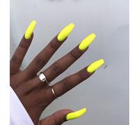 Faux Ongles Long Ballet Series Fluorescent Yellow Wearing A Finished Fake Nail Nail Patch Nail Patch Nail Patch(72pcs)