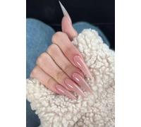 Faux Ongles Long MouyouGlow,Amande Baby Rose Unicolore Design Short Glossy Press on Nails,Light Pink Plain Shiny Pure Colour Sweet INS Fake Nails pour Femme