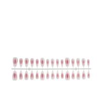 Faux ongles longs à pression, 30 pièces, en acrylique brillant, couverture complète, artificiels, pour femmes, faux mariage français