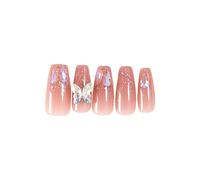 Faux ongles longs ballerines papillon cercueil ongles complets faux ongles faux ongles ongles artificiels ongles à presser
