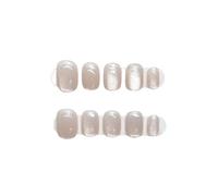 Faux Ongles Lot de 10 faux ongles faits à la main, motif œil chat, couverture complète, flocons neige, manucure, pointes d'ongles portables, art(1-XS)