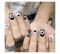 Faux Ongles Lot de 24 faux ongles à coller, motif pastèque glacée, mignons et ludiques, faits la main, for femmes filles, 2022(HY283)