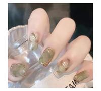 Faux Ongles Lot de 24 faux ongles à coller, motif pastèque glacée, mignons et ludiques, faits la main, for femmes filles, 2022(HY134)