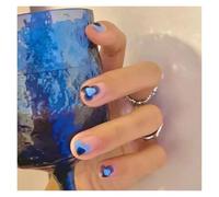 Faux Ongles Lot de 24 faux ongles brillants à coller, rose foncé, carrés, courts, en gel, for manucure, for femmes et filles(Color39)