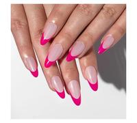 Faux Ongles Lot de 24 faux ongles français pailletés, forme ovale, à coller, courts, blancs, en amande, for une couverture complète(Color25)