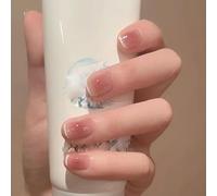 Faux Ongles Lot de 24 faux ongles roses à coller, motif papillon, avec outils inclus(Q002)