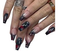 Faux Ongles Lot de 24 faux ongles roses mignons avec colle, longs ballet, nœud, design perle, à presser, manucure portable(2814)