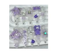 Faux Ongles Mignon violet Extra Long pointe presse à la main sur les ongles étoile coeur arc ours Rose Gyaru Kawaii faux Nail Art(S)