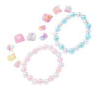 Faux Ongles Mignons pour Filles, Manucure Facile avec Bracelet Inclus | Plastique Léger, Pose sans Vernis, Activité Créative pour Débutantes, Anniversaires, Fêtes et Jeux de Rêve