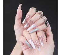 Faux Ongles Nail Art Européen Et Américain Cblcy-03 Version Multi-Diamant Long Ballet Nail Fake Nail Patch Nail Art Finished E-Commerce(72pcs)