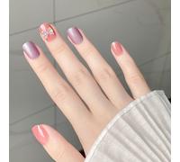 Faux Ongles Nail Art Faux Ongle Patch Déesse Ins Manucure Glace À Travers Un Morceau D'ongle Pudding Violet Clair(72pcs)