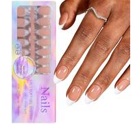 Faux ongles naturels pour manucure française - Outils de décoration pour femmes et filles - Pour rendez-vous urgent