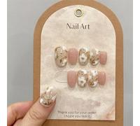 Faux ongles, ongles à presser Presse à pression d'amande de fée verte faite à la main avec de la colle faux ongles dégradé réutilisable artificiel couverture complète ongles conseils Art(Z300 S with T