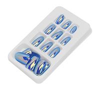 Faux ongles, ongles ballerine, ongles artificiels, ongles cercueil, paillettes, French Long, 24 pièces, 12 tailles, pour fête, mariage, nail art, matériau ABS (LG11)