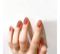 Faux Ongles Ongles Européens Et Américains Ballet Gelée Miel Pomelo Porter Manucure Ongle Pièce Couleur Unie Cercueil Ongle Amovible Faux Ongle Produit Fini(72pcs)