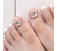 Faux Ongles Ongles Mode Étoile Blanche Diamant Cassé Manucure Autocollant Section Courte Brillant Et Pratique Ongle Amovible Produit Fini(72pcs)