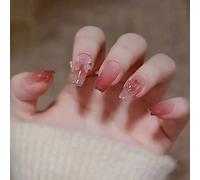 Faux Ongles Patch De Manucure De Couleur Dégradée 24 Pièces En Boîte Arc De Pêche D'amour Voir Le Changement De Couleur De La Lumière En Trois Dimensions Portant Le Changement De Lumière Des Ongles(72