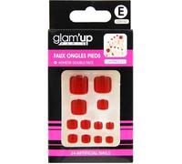 Faux Ongles Pieds - Glam'Up Paris - Carré Arrondi - N°192 - Rouge