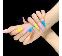 Faux Ongles Porter Nail Manucure Fini Rainbow Series Faux Ongles Manucure Patch Nail Patch Amovible(72pcs)