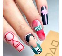Faux Ongles Porter Un Ballet Nail Jeu Numérique Manucure Longs Faux Ongles Européens Et Américains Autocollants À Ongles Autocollants À Ongles Amovibles(72pcs)