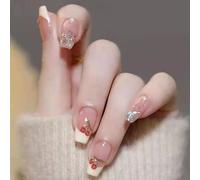Faux Ongles Porter Un Patch De Manucure Pour Ongles Rose Cerise Ballet Court Produit Fini Détachable Sans Gravure Ni Meulage 24 Pièces D'ongles De Pratique En Boîte(72pcs)