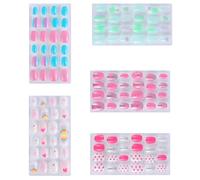 Faux Ongles pour Garçon Fille 120 Pièces ABS à Pression, Manucure | Look Adorable et Style Enfantin, pour Cosplay et Fêtes de Noël ou Halloween
