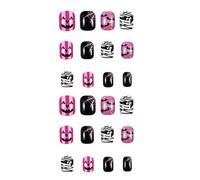 Faux ongles pour Halloween 24 Pièces Réutilisables Pointes de Manucure
