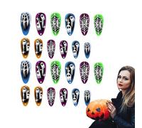 Faux ongles pour Halloween 24 Pièces, Réutilisables pour Manucure
