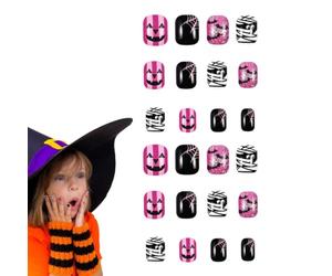 Faux ongles pour Halloween Lot de 24 Pièces Réutilisables, Tips pour | Faux Ongles Press On pour soirées, à la maison, salon de beauté, cérémonie de mariage, rendez-vous romant