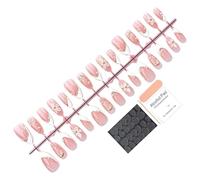 Faux Ongles Press On 30 Pièces Stickers Manucure Design en Relief Faits