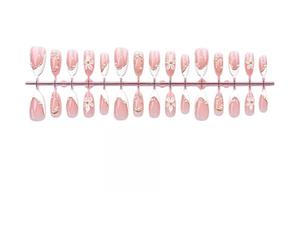 Faux Ongles Press On 30 Pièces Stickers Manucure Design en Relief Faits