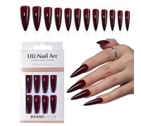 Faux ongles réutilisables en forme d'amande - Sans colle - Design flexible pour un confort quotidien