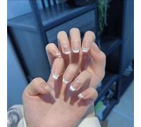 Faux ongles réutilisables faits à la main pour photothérapie (rose court, S)
