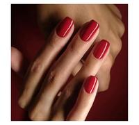 Faux Ongles Solid Color Wearable Nail Art Fashion Red Blue Rose Pink Square Shape Finished False Nails Press on Nails with Glue(Color6)