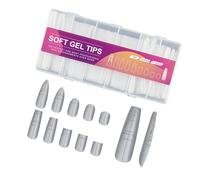 Faux ongles solides avec lignes auxiliaires - Application rapide - Léger - Pour les femmes occupées - Pour un usage quotidien - Nail Art professionnel